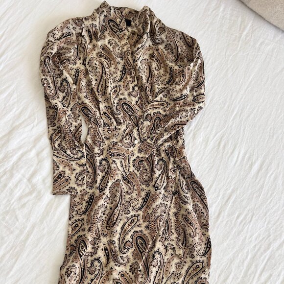 Nili Lotan: Silk Knee-Length Dress, Size: XS, 0 - Picture 6 of 7